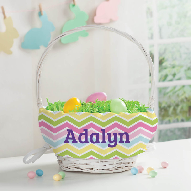 The Holiday Aisle® Chevron Personalized Easter Wicker Basket Wayfair